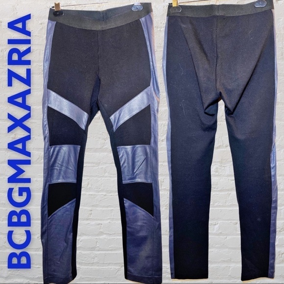 BCBGMAXAZRIA Bayle Faux Leather Moto Leggings, Size Small - Picture 2 of 7